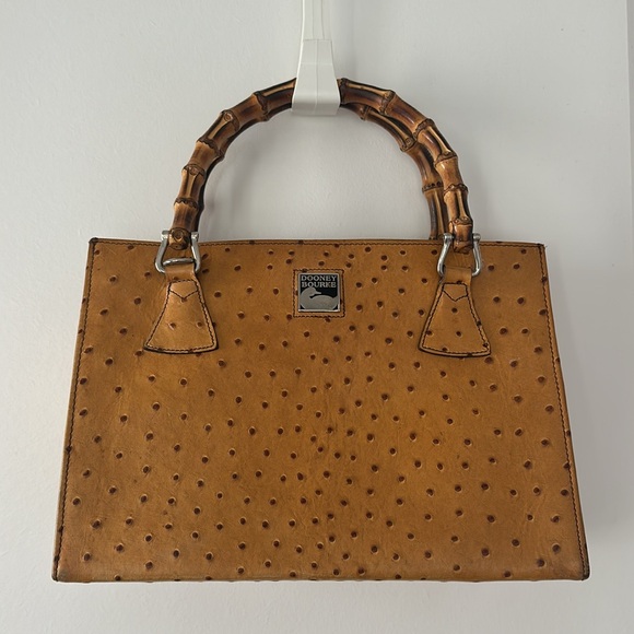 Dooney & Bourke vintage ostrich satchel with bamboo handles - Picture 2 of 12